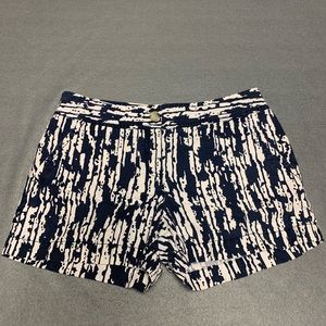 Ann taylor loft shorts women’s 4 blue white linen cotton